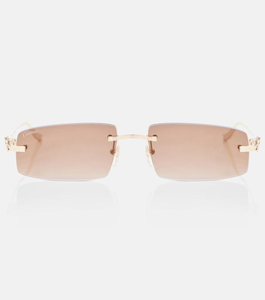 cartier eyewear collection panthère de cartier rectangular sunglasses