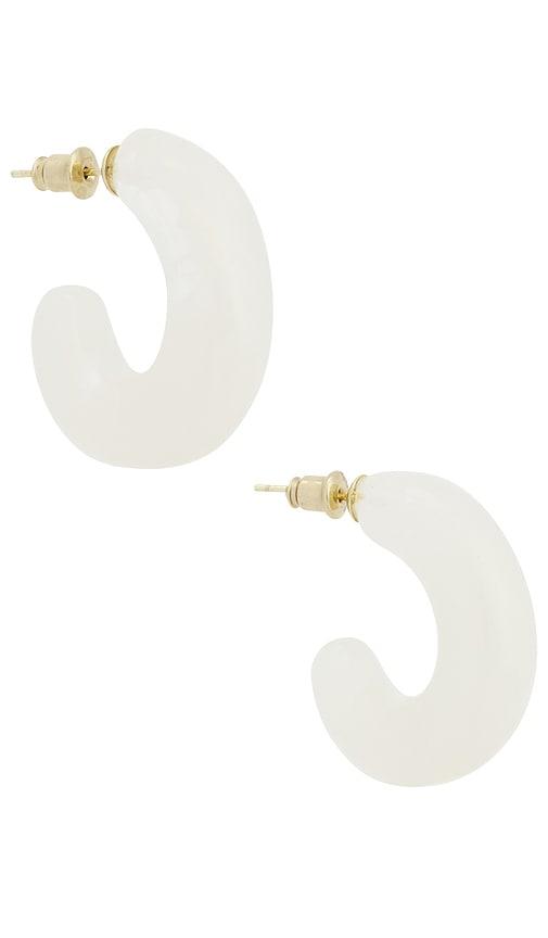 casa clara acacia hoop earrings in white.