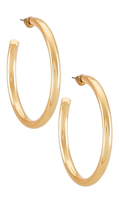 casa clara annie hoop earring in metallic gold.