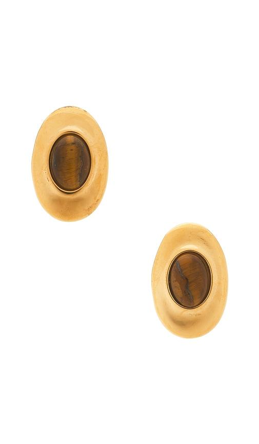 casa clara caper earrings in brown.