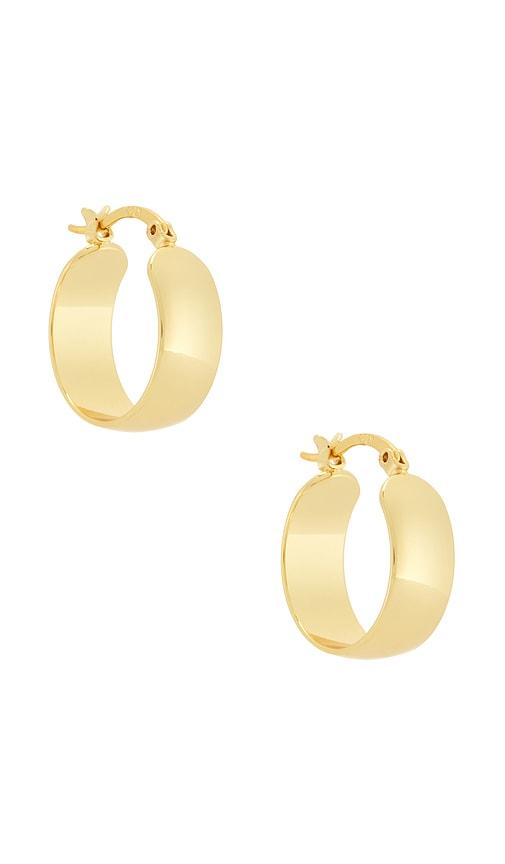 casa clara chenille hoop earrings in metallic gold.