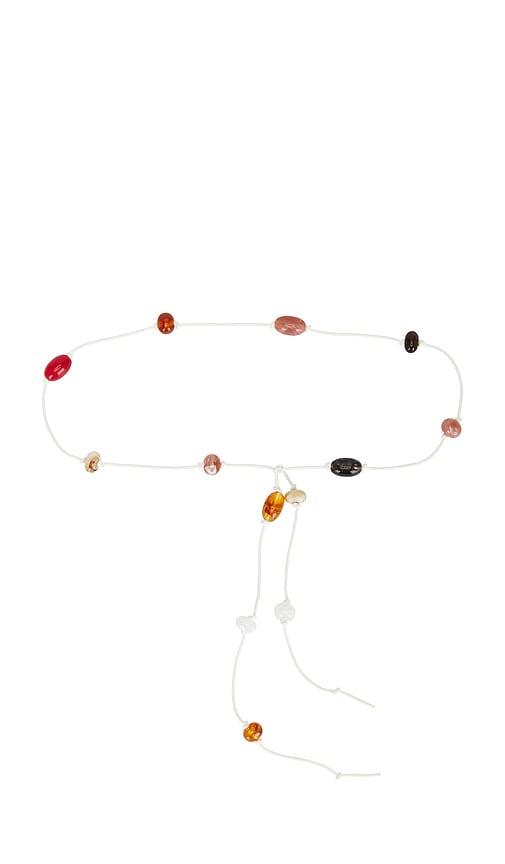 casa clara cocos beaded belt in neutral.