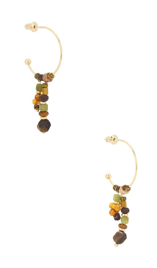 casa clara daisy drop earrings in beige.