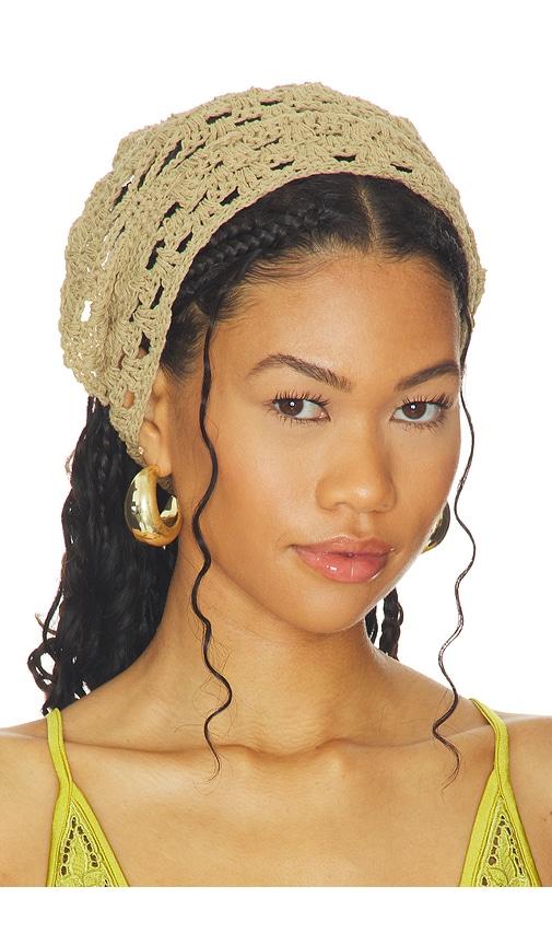 casa clara fable head scarf in beige.