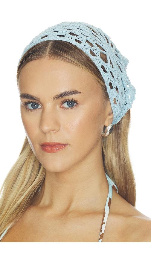 casa clara fable head scarf in blue.