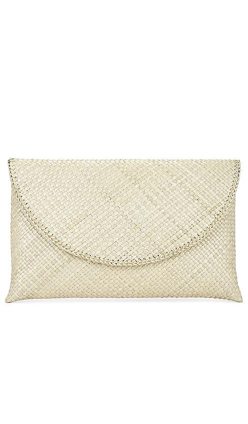 casa clara island clutch in beige.