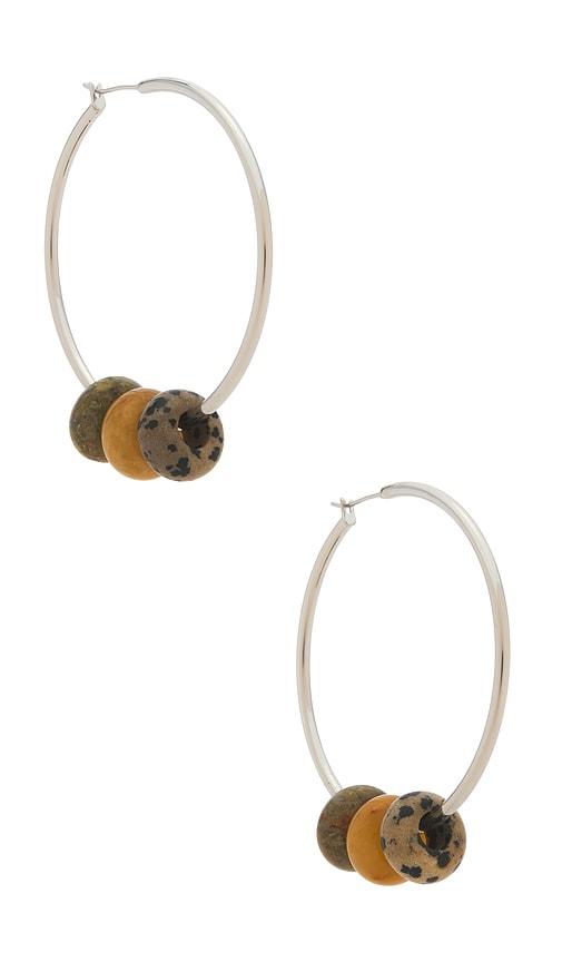 casa clara j'adore hoop earrings in tan.