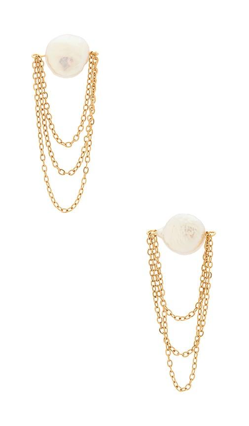 casa clara larsen pearl drop earrings in ivory.