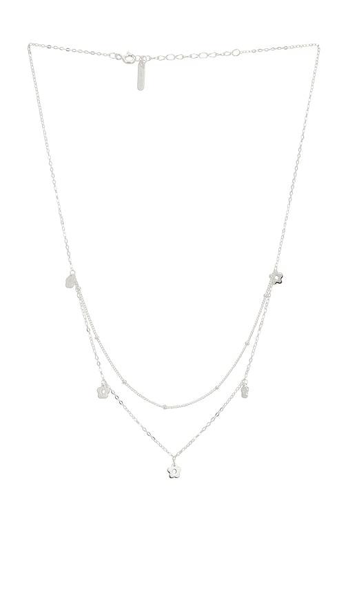 casa clara lennox necklace in metallic silver.