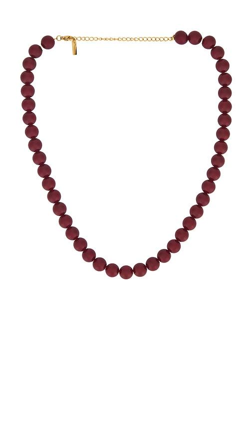 casa clara lou beaded necklace in red.
