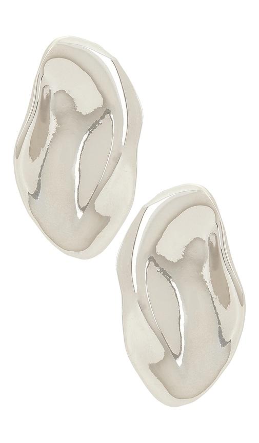 casa clara mahina earrings in metallic silver.