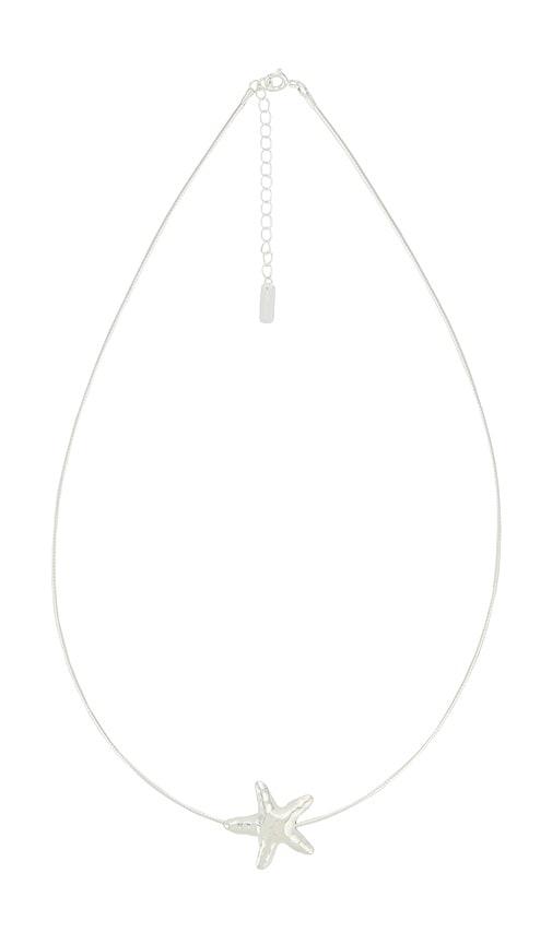 casa clara maris pendant necklace in metallic silver.