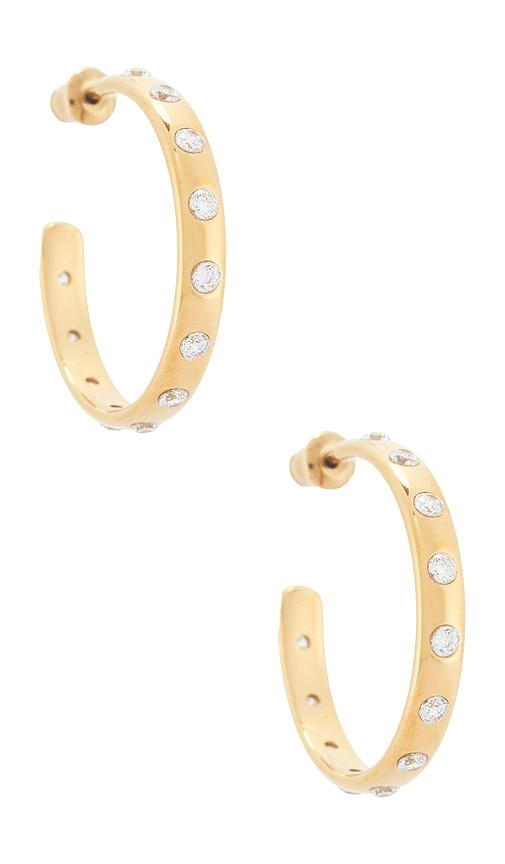 casa clara nora mae hoop earrings in metallic gold.