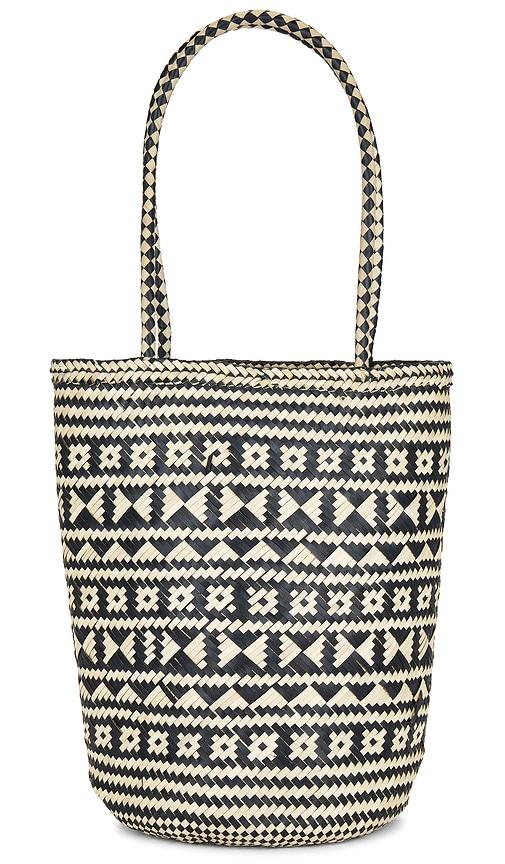 casa clara prima tote in black,white.