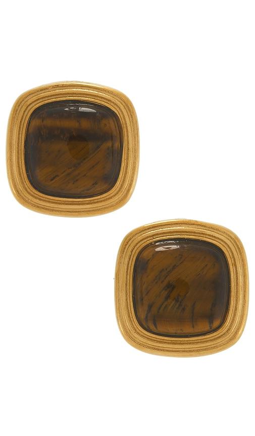 casa clara rove stud earrings in brown.