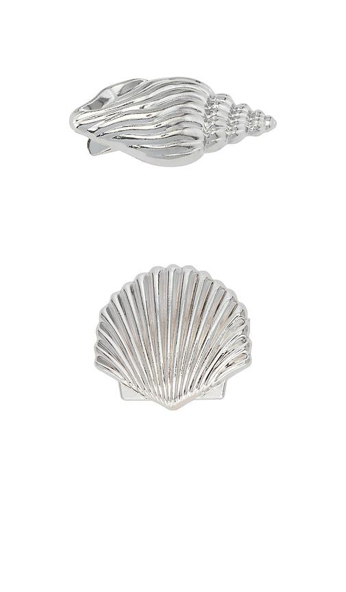 casa clara seaside clip set in metallic silver.