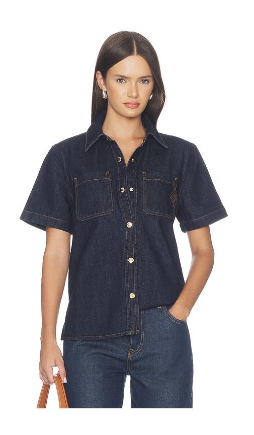 casablanca denim shirt in navy. - size l (also in xs, s, m)