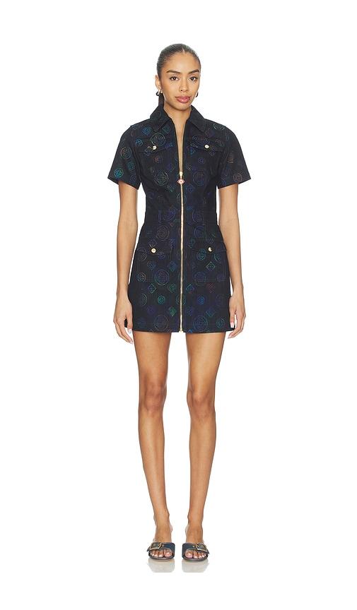 casablanca monogram denim dress in black. - size 34 (also in 42)
