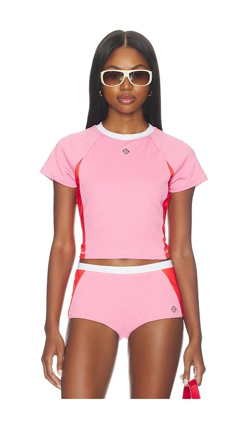 casablanca monogram rash top in pink. - size s (also in xs)