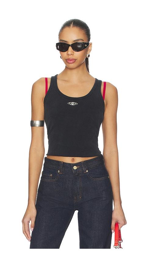 casablanca ribbed tank top in black. - size l (also in s, m)
