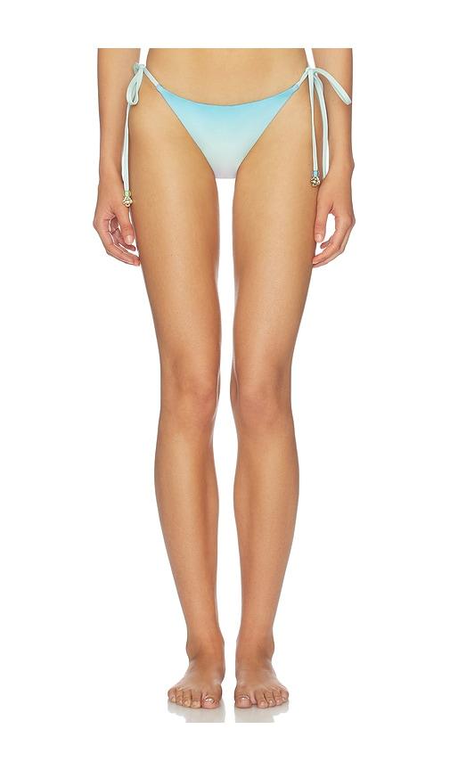 casablanca string beaded bikini bottom in blue. - size l (also in xs, s, m)
