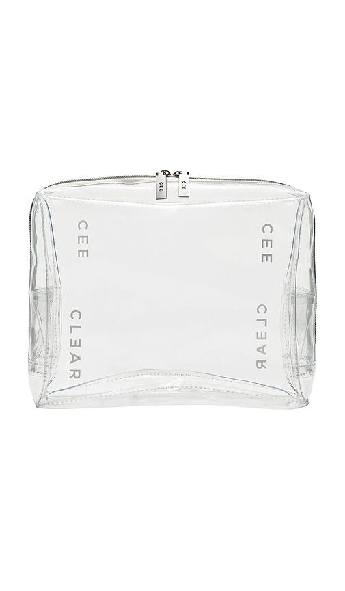 cee clear large cosmetic case in clear.