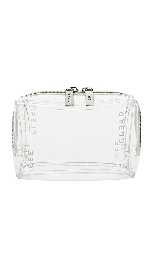 cee clear mini cosmetic case in clear.
