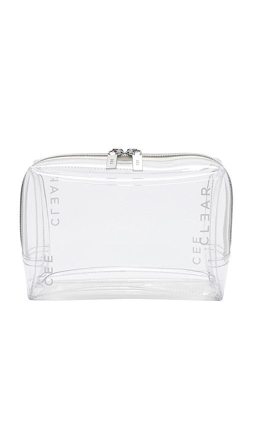 cee clear small cosmetic case in clear.