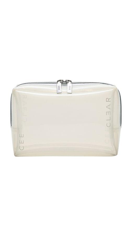 cee clear small cosmetic case in milky.