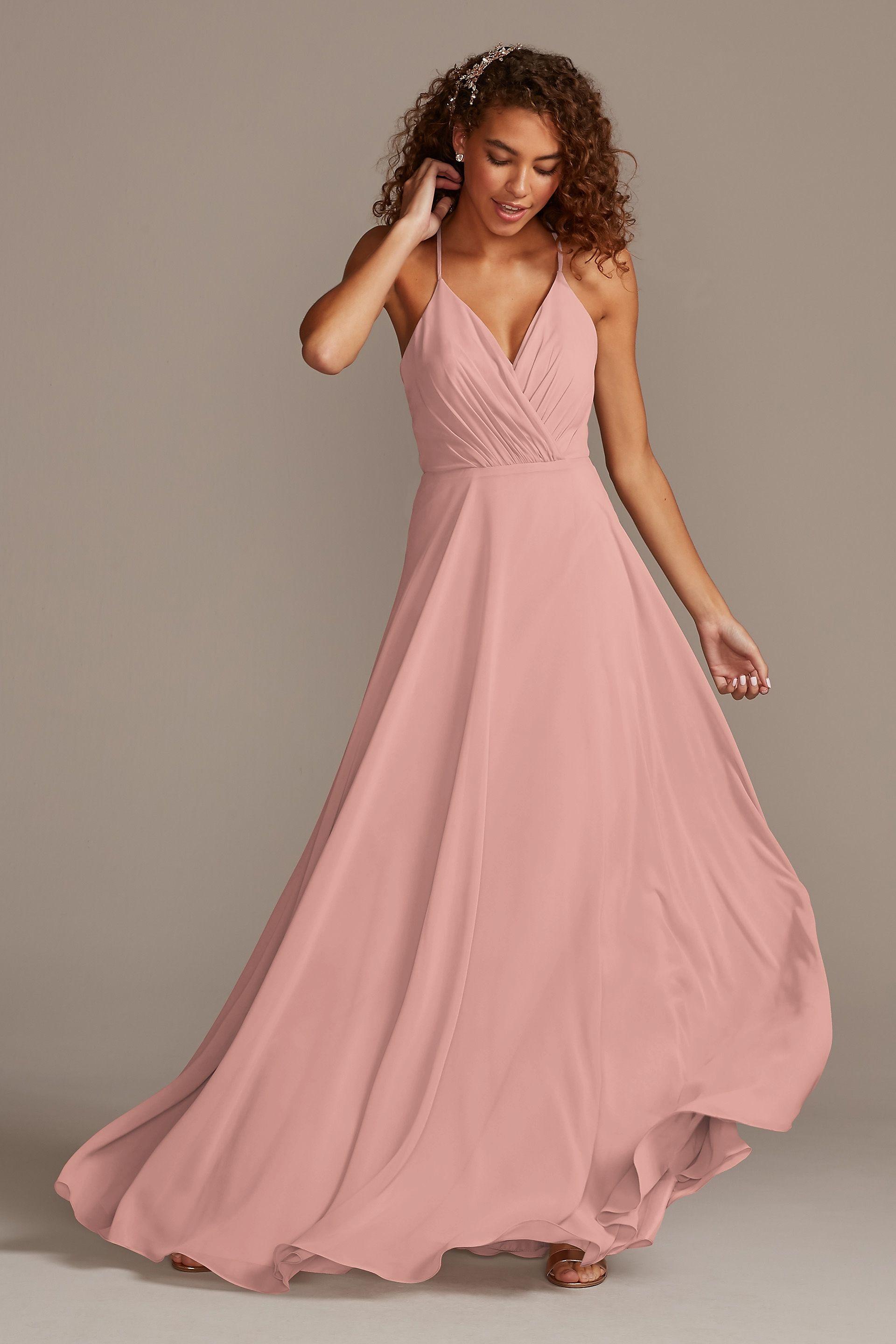 celebrate db studio spaghetti strap full skirt dress in ballet size: 14 david's bridal