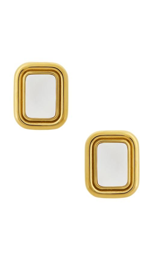 cendre leea earrings in metallic gold.
