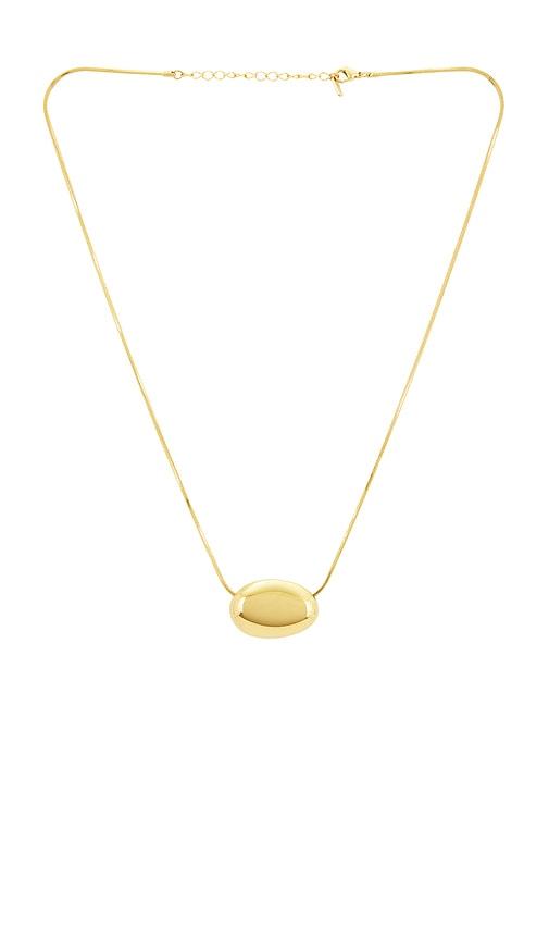 cendre sloane 18k gold necklace in metallic gold.
