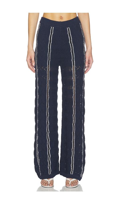 central park west amber novelty stitch sweater pant in navy. - size l (also in s, xs, m, xl)