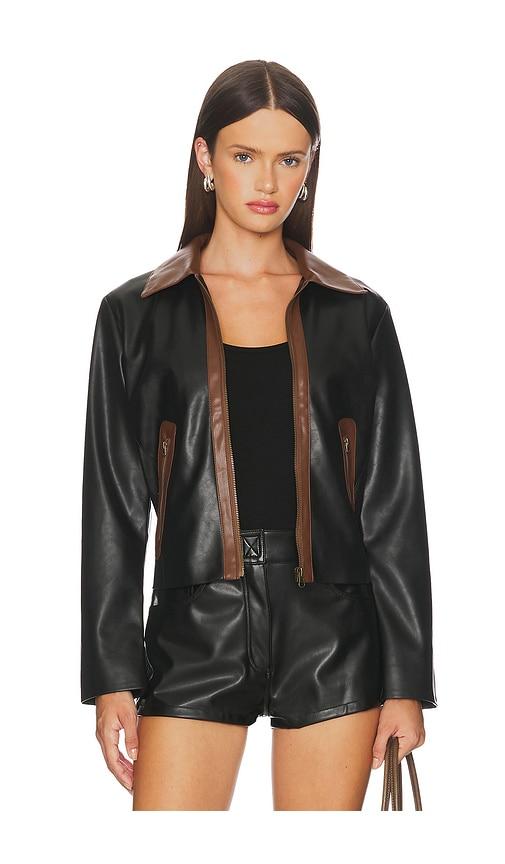 central park west atlas faux leather jacket in black. - size l (also in xs)