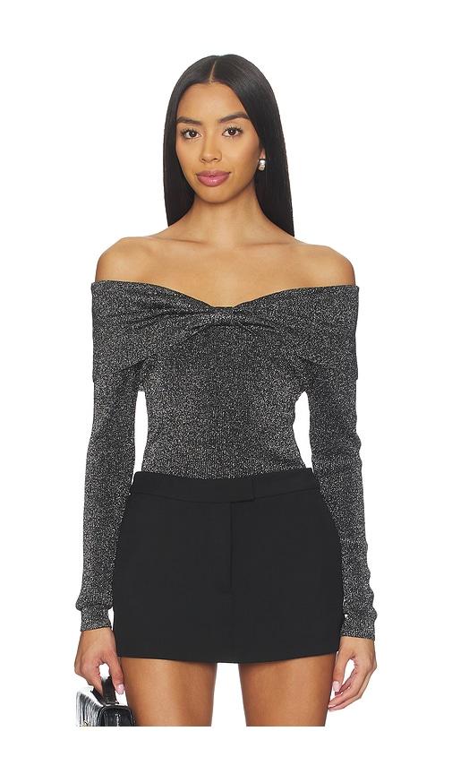 central park west colette ribbed lurex sweater in black. - size m (also in s)
