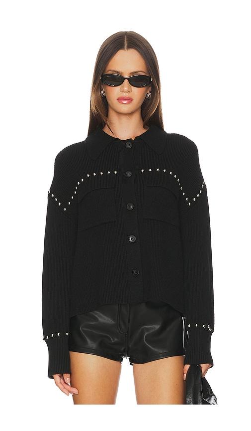 central park west jay studded sweater jacket in black. - size l (also in s, xs, m, xl)