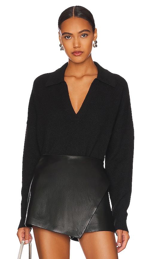 central park west marti polo sweater in black. - size l (also in xl)