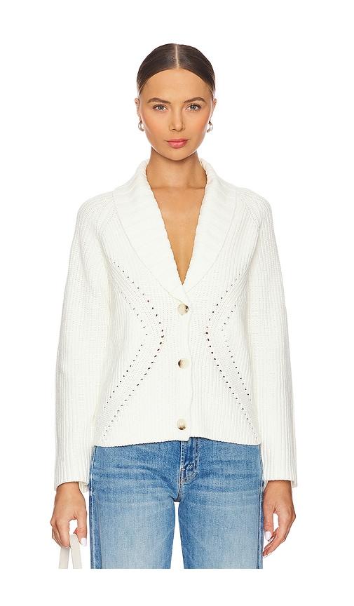 central park west rosette engineered pointelle jacket in white. - size l (also in xl)
