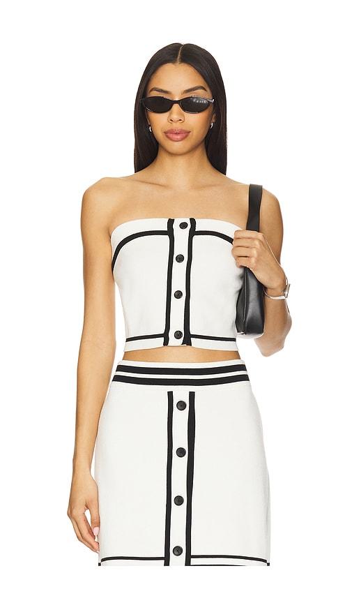 central park west sienna varsity tube top in white. - size l (also in s, m)