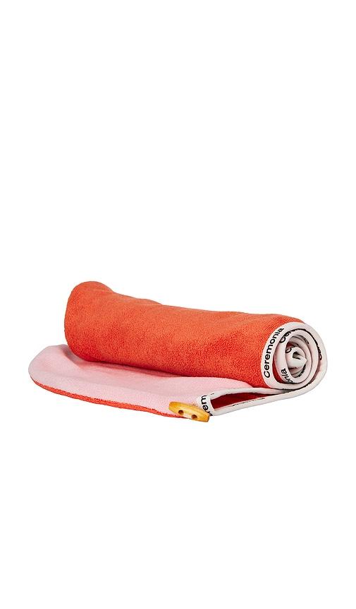 ceremonia hair towel in guava.