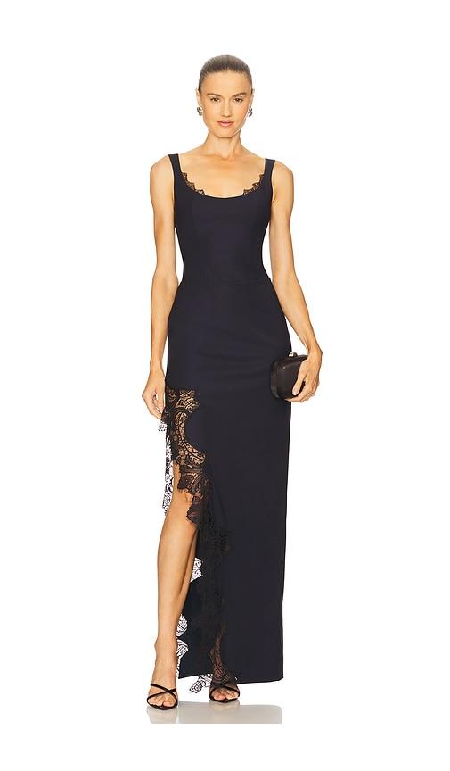 ceren ocak lace detailed pencil dress in navy. - size s (also in xs)