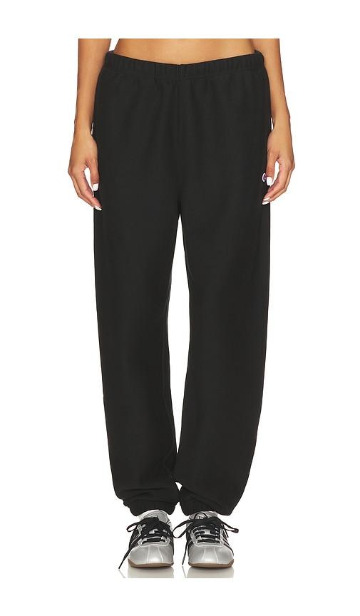 champion essentials reverse weave cinched bottom sweatpant in black. - size s (also in xs)