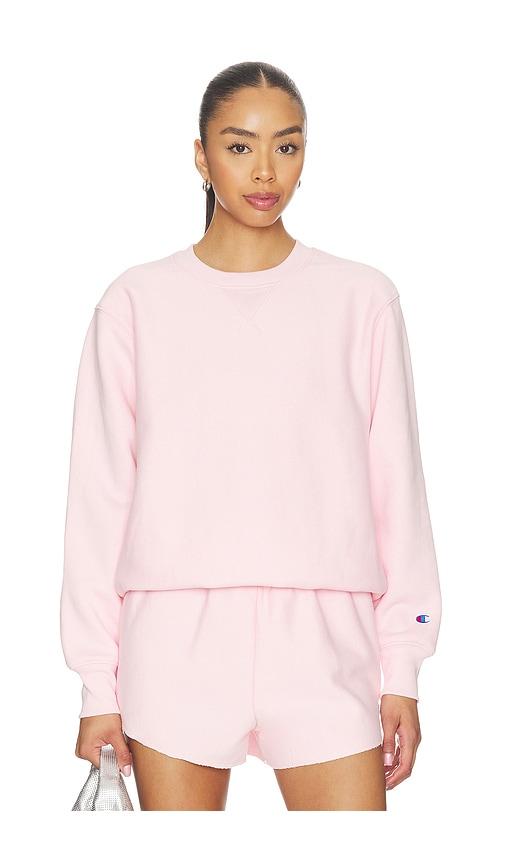 champion reverse weave crewneck sweater in rose. - size l (also in xs, s, m, xl)