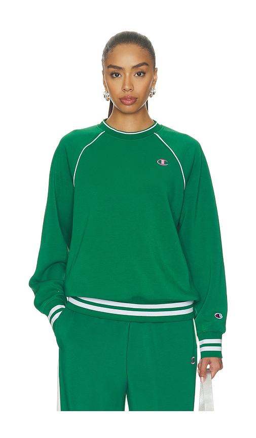 champion tennis court crewneck sweater in green. - size l (also in xs, s, m)