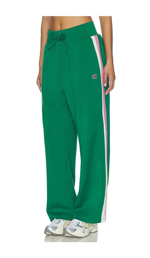 champion tennis court wide leg track pant in green. - size s (also in xs)