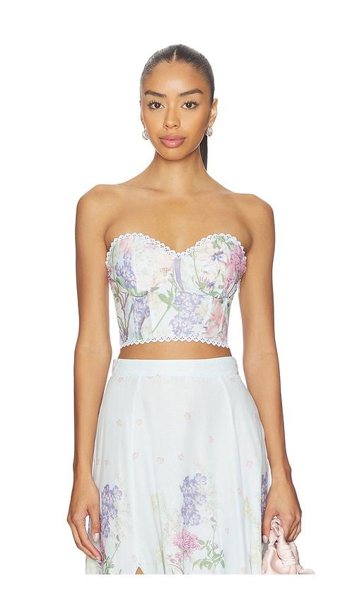 charo ruiz ibiza bustier bio top in baby blue. - size l (also in s, xs, m, xl)