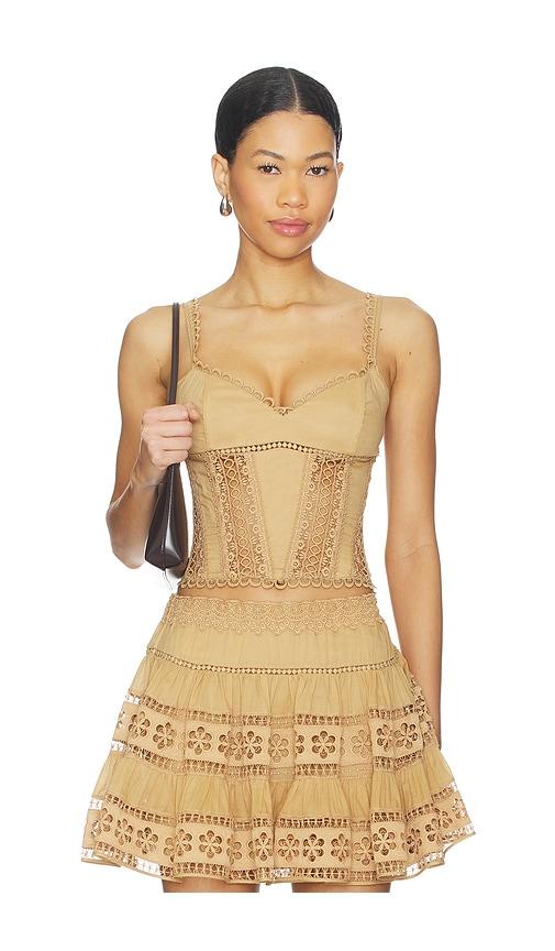 charo ruiz ibiza bustier top poppy in tan. - size l (also in xs, xl)