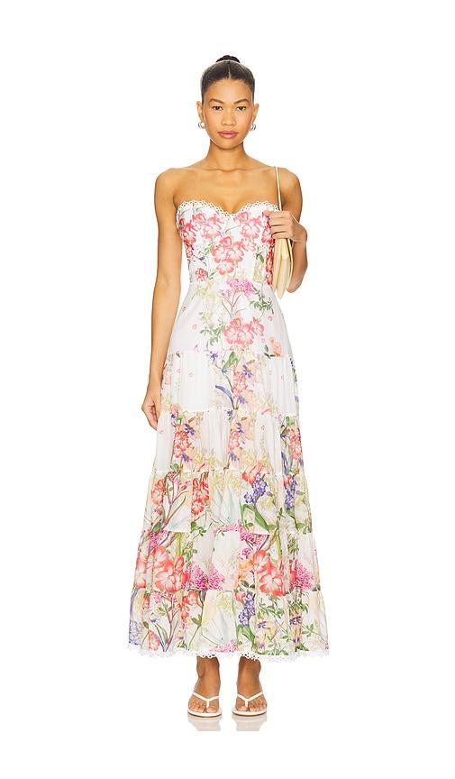 charo ruiz ibiza danny long dress in ivory,pink. - size s (also in xs)