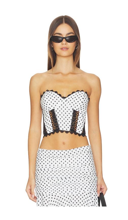 charo ruiz ibiza fiare top in white,black. - size m (also in s, xs)