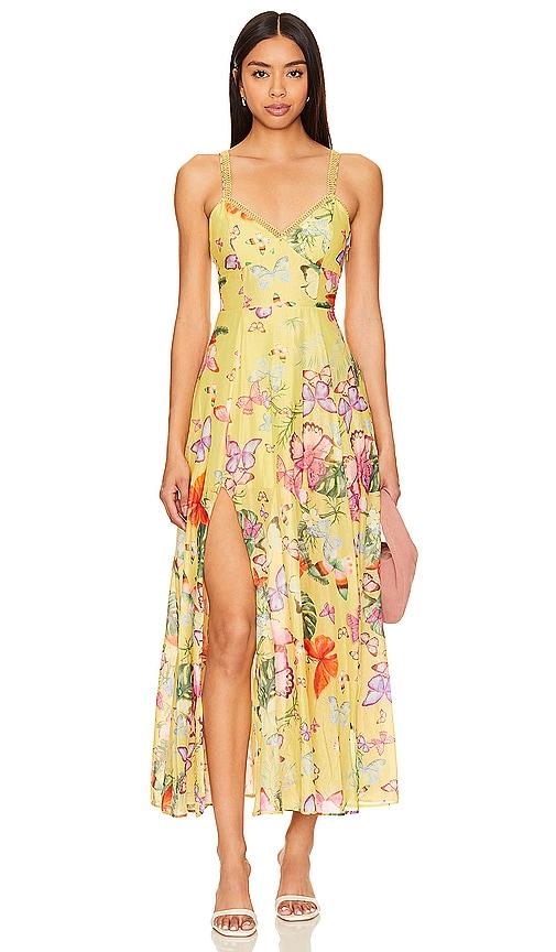 charo ruiz ibiza iraso dress in yellow. - size s (also in l)